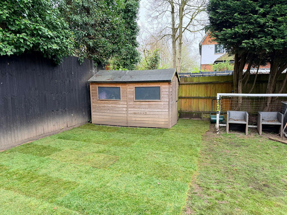 Mile House Lane St Albans new lawn
